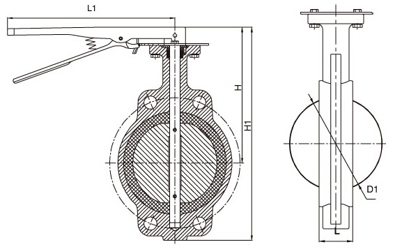 D71X-10手動蝶閥結(jié)構圖