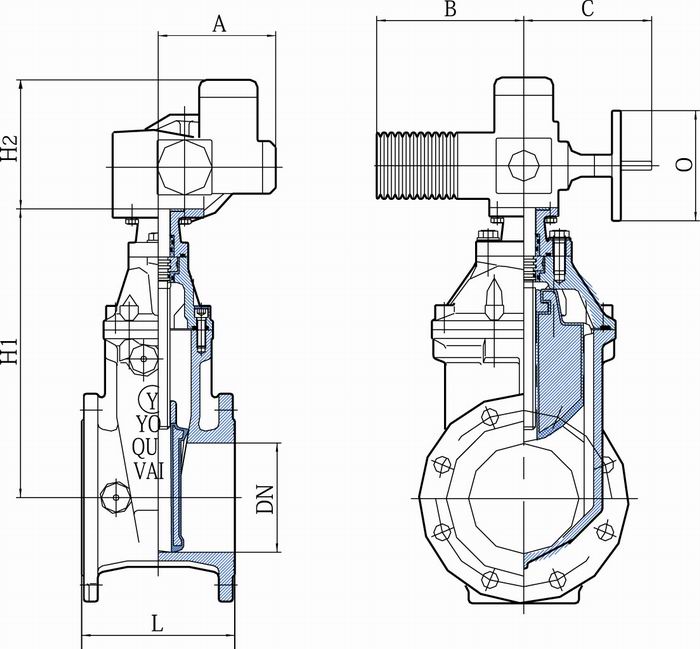 電動軟密封閘閥相關(guān)結(jié)構(gòu)圖